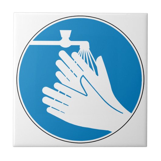 手を洗う(健康と安全) (衛生) タイル (正面)