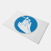 手を洗う（健康と安全） （衛生） ドアマット (アングル)