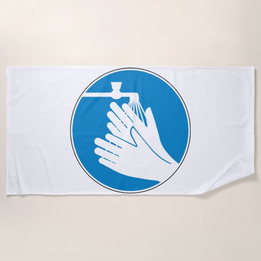 手を洗う（健康と安全） （衛生） ビーチタオル (正面)