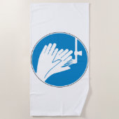 手を洗う（健康と安全） （衛生） ビーチタオル (正面)