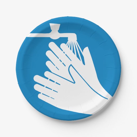 手を洗う（健康と安全） （衛生） ペーパープレート (正面)