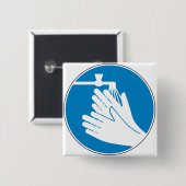 手を洗う（健康と安全） （衛生） 缶バッジ (正面&裏面)