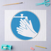 手を洗う（健康と安全） （衛生） 薄葉紙 (クラフト)