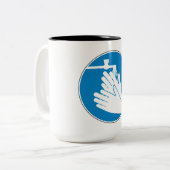 手を洗う（健康と安全） （衛生） 2- ツートーンマグカップ (正面左)