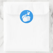 手を洗う – 手洗いコロナウイルス&インフルエンザ ラウンドシール (バッグ)