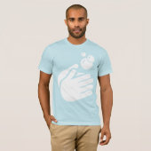 手を洗う – 手洗いコロナウイルス&インフルエンザ Tシャツ (正面フル)