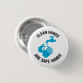 手を洗えば安心だ 缶バッジ (正面&裏面)