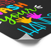 手を洗えカラフルタイポグラフィ ポスター (角)