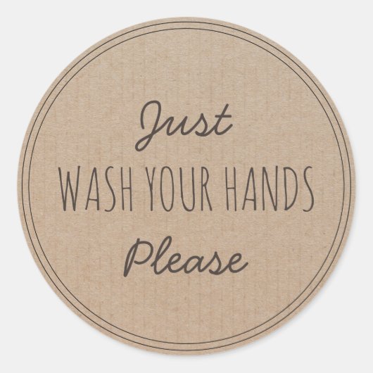 手を洗ってちょうだい |家にいる ラウンドシール (正面)