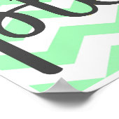 手を洗って下さい – Chevron – ミントとグレー ポスター (角)