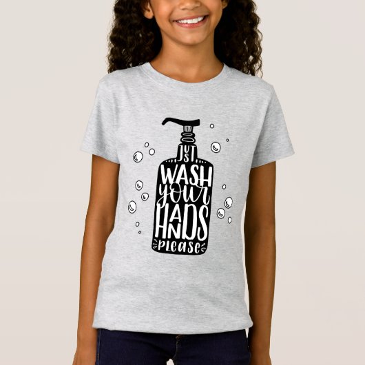 手を洗って下さい Tシャツ (正面)