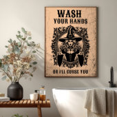 手を洗わないとバスルームを呪おもしろいう ポスター