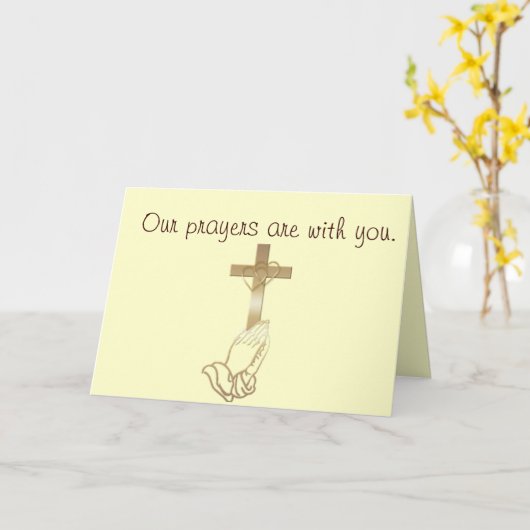 手を祈ること カード (黄色い花)