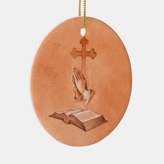 手を祈ること セラミックオーナメント (右)
