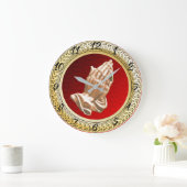 手を祈ること ラージ壁時計 (ホーム)