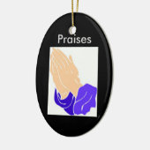 手を祈ること、賞賛のオーナメント セラミックオーナメント (左)