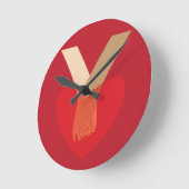 手を繋ぐ ラウンド壁時計 (傾斜)