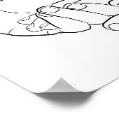 手を繋ミニマルぐアートかわいいシンプルモダン ポスター (角)