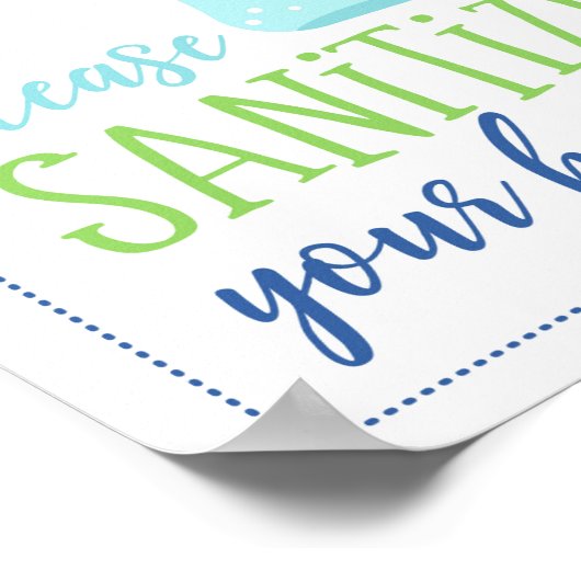 手を衛生化して下さい ポスター (角)