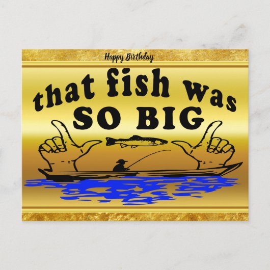 手を離して魚とボートを水で示す ポストカード (正面)