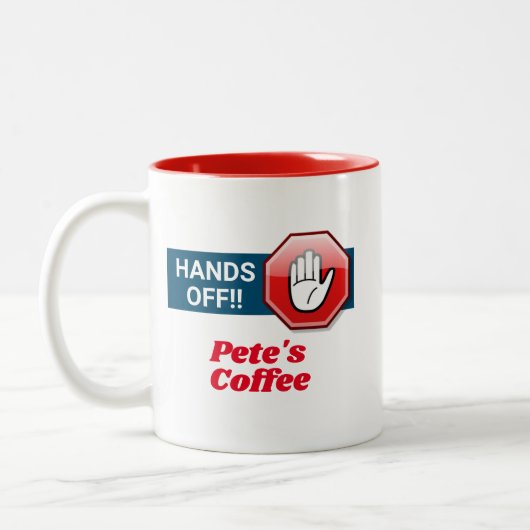 手を離せ！!カスタマイズ ツートーンマグカップ (左)