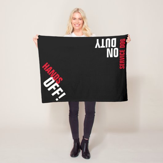 手を離せ!サービスドッグ"Place"毛布(黒) フリースブランケット (インサイチュ)