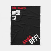 手を離せ!サービスドッグ"Place"毛布(黒) フリースブランケット (正面)