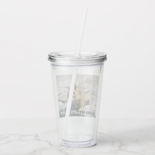 手を離せ！リスの野生生物の写真 アクリルタンブラー (裏面)