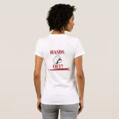 手を離せ!赤 – 背面 Tシャツ (裏面フル)