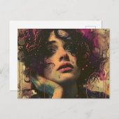 手を顔した人 ポストカード (正面/裏面)