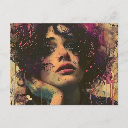 手を顔した人 ポストカード (正面)