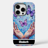 手を鮮やか伸ばした紫の蝶 Case-Mate iPhoneケース (裏面)