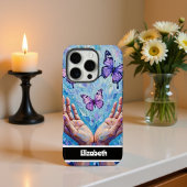 手を鮮やか伸ばした紫の蝶 Case-Mate iPhoneケース