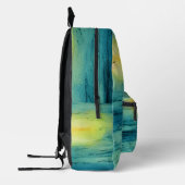 手アート絵を描水色海青 プリントバックパック (左)