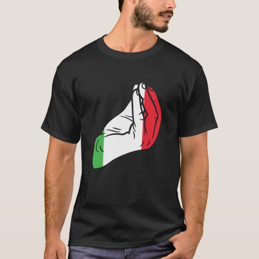 手イタリアンのジェスチャー – 贈り物ごとイタリアン Tシャツ (正面)