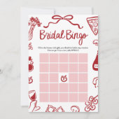 手イタリアン引きアモアブライダルシャワービンゴゲーム 招待状 (正面)