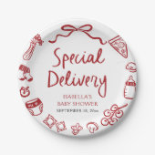 手イタリアン引き特殊配送赤ちゃんシャワー ペーパープレート (正面)