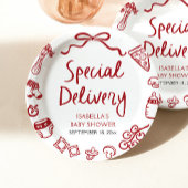 手イタリアン引き特殊配送赤ちゃんシャワー ペーパープレート