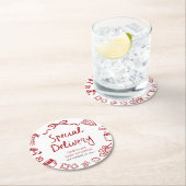 手イタリアン引き特殊配送赤ちゃんシャワー ラウンドペーパーコースター (インサイチュ)