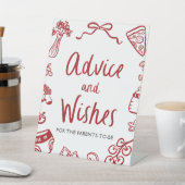 手イタリアン引き赤ちゃんシャワーアドバイスと願い 台座サイン (インサイチュ)