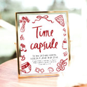 手イタリアン引き赤ちゃんシャワー時間カプセル標識 ポスター