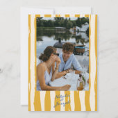 手イタリアン書のPinstripesの写真結婚の 招待状 (裏面)