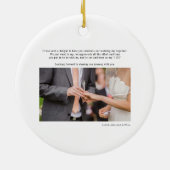 手エレガントでレタ結婚ーした写真 セラミックオーナメント (裏面)