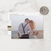 手エレガントでレタ結婚ーした写真 ノートカード (正面/裏面インサイチュ)