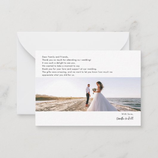 手エレガントでレタ結婚ーした写真 ノートカード (裏面)