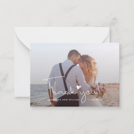 手エレガントでレタ結婚ーした写真 ノートカード (正面)