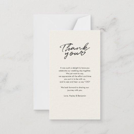 手エレガントでレタ結婚ーした写真 ノートカード (裏面)