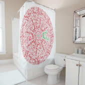 手エレガントで文字のクリスマスサークルマンダラアート シャワーカーテン (インサイチュ)