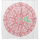 手エレガントで文字のクリスマスサークルマンダラアート シャワーカーテン (正面)