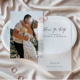 手エレガントに文字を重ね結婚る ベラム紙招待状